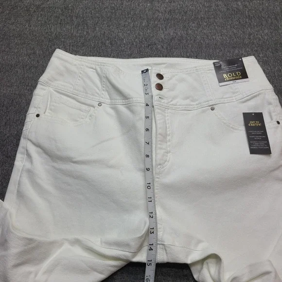 Bold Elements Crop Flare Jeans Womens 18 High Rise Tummy Control Denim Pants - Picture 3 of 9